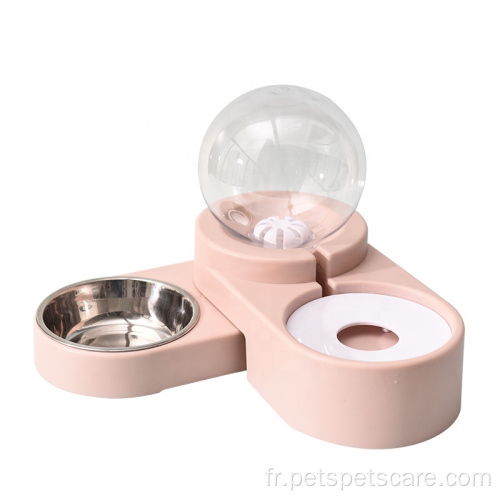 Cat Double Bowl Pet Dispensateur d'eau potable automatique